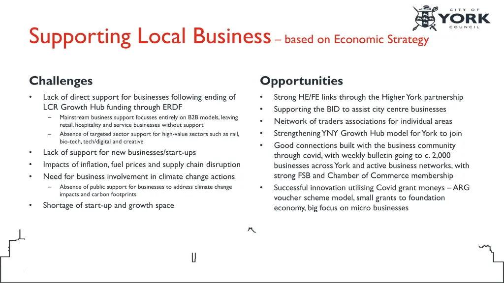 supporting local business based on economic