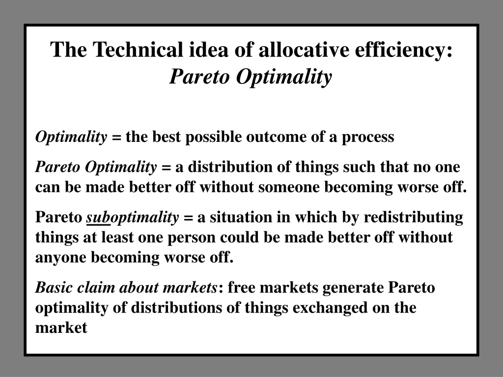 the technical idea of allocative efficiency