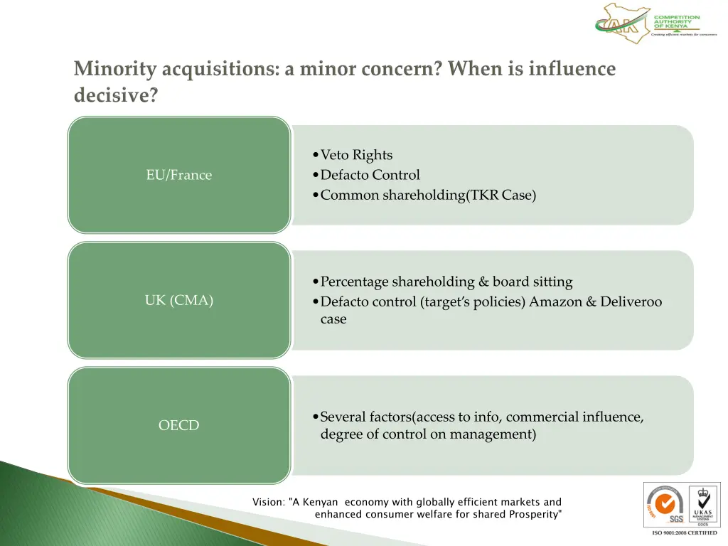 veto rights defacto control common shareholding