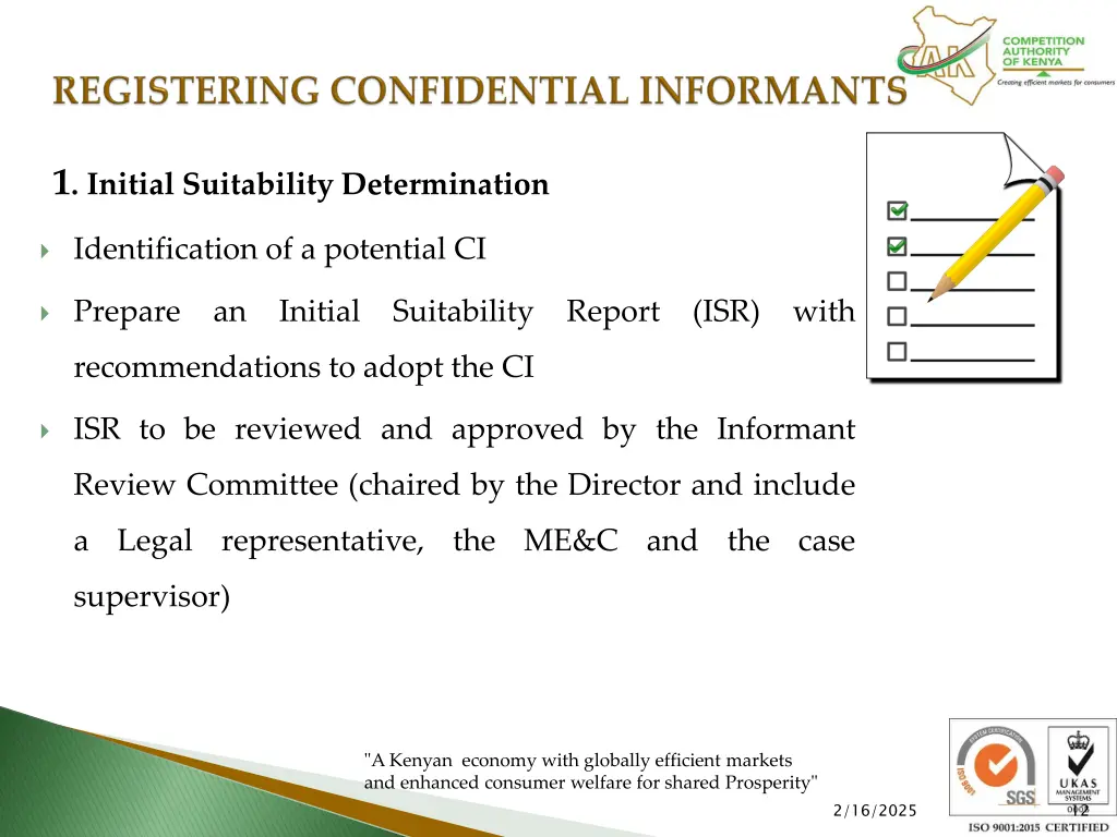 1 initial suitability determination