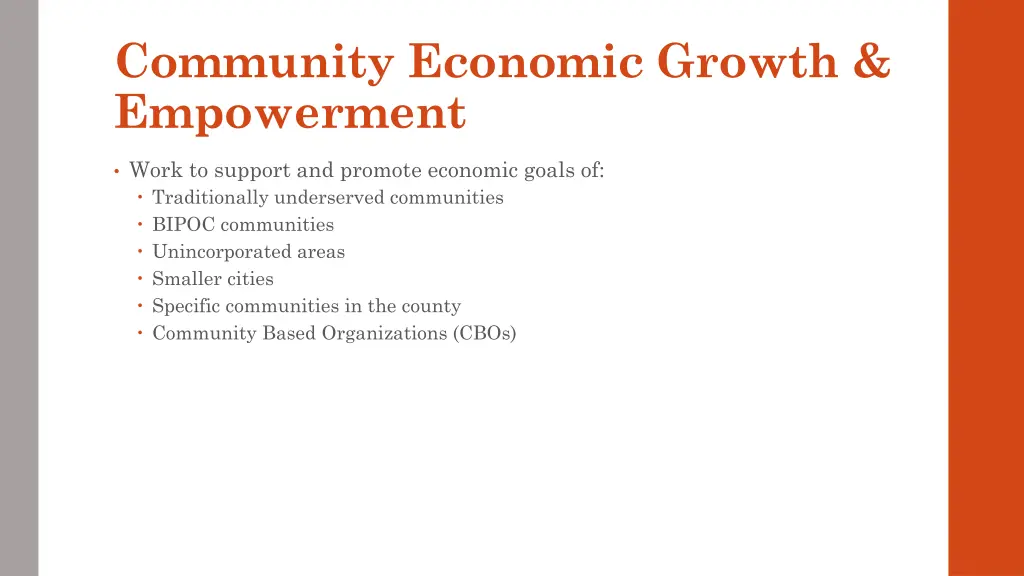 community economic growth empowerment