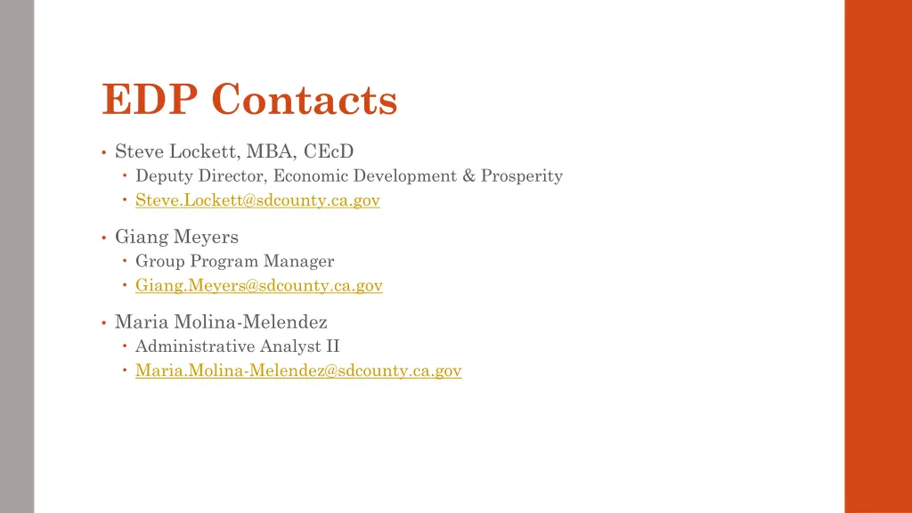 edp contacts