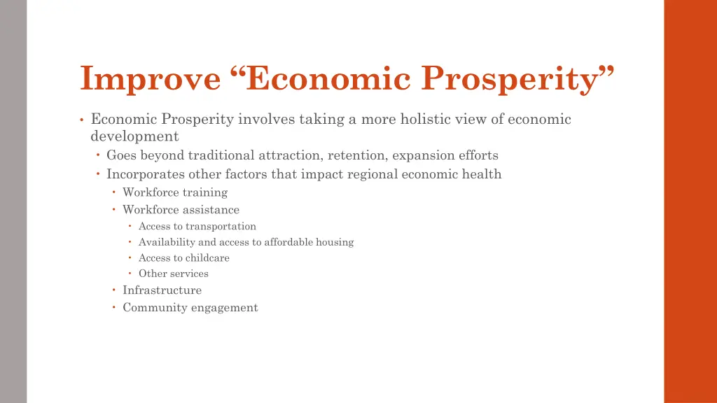 improve economic prosperity