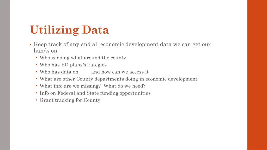 utilizing data