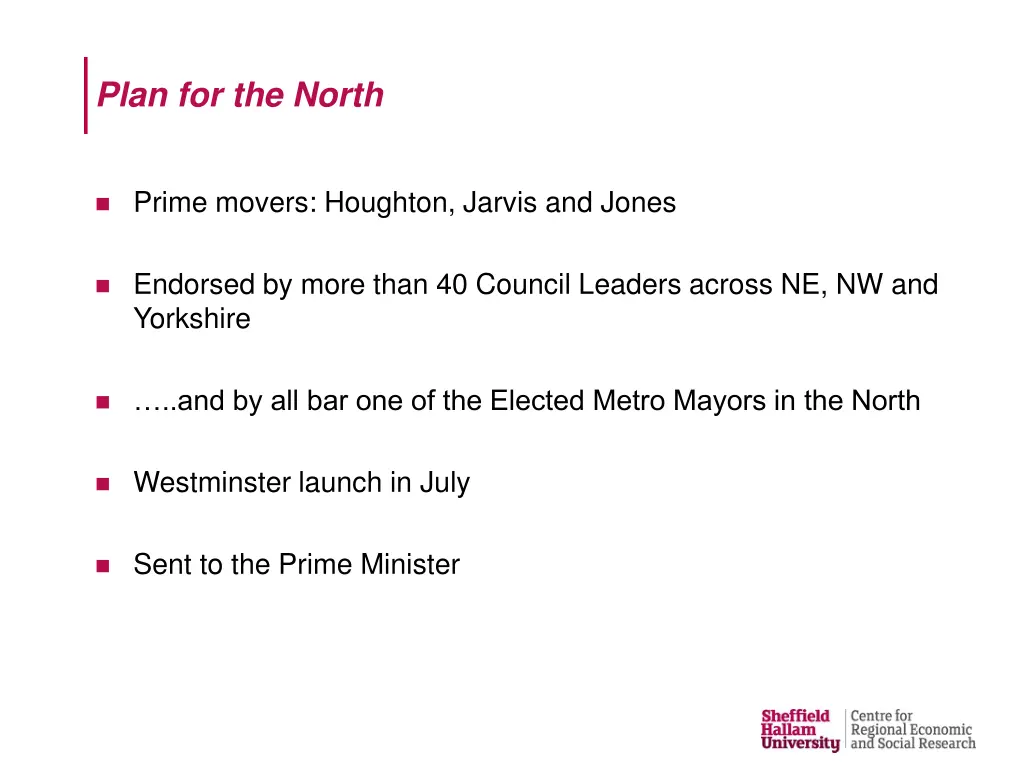 plan for the north