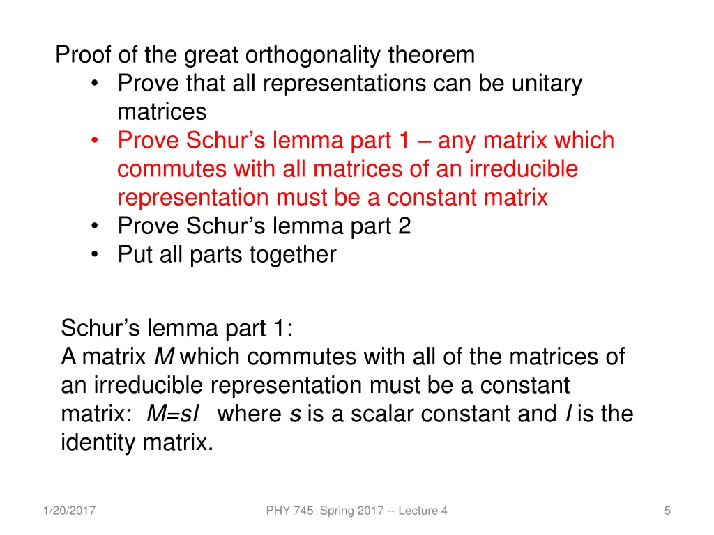 proof of the great orthogonality theorem prove 1