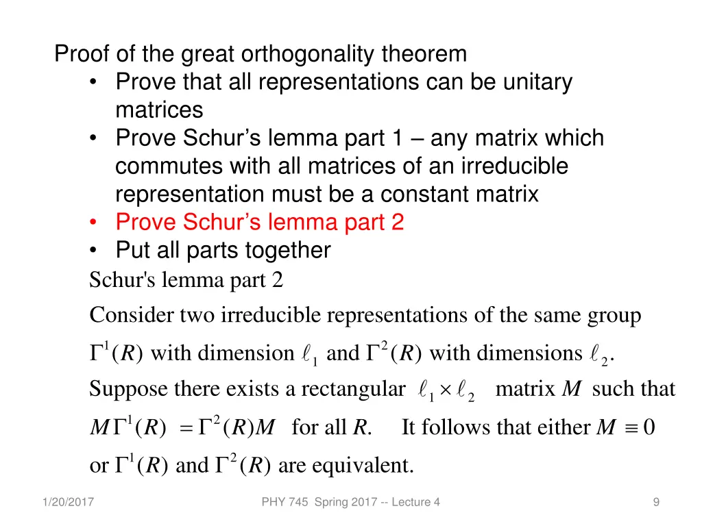 proof of the great orthogonality theorem prove 2