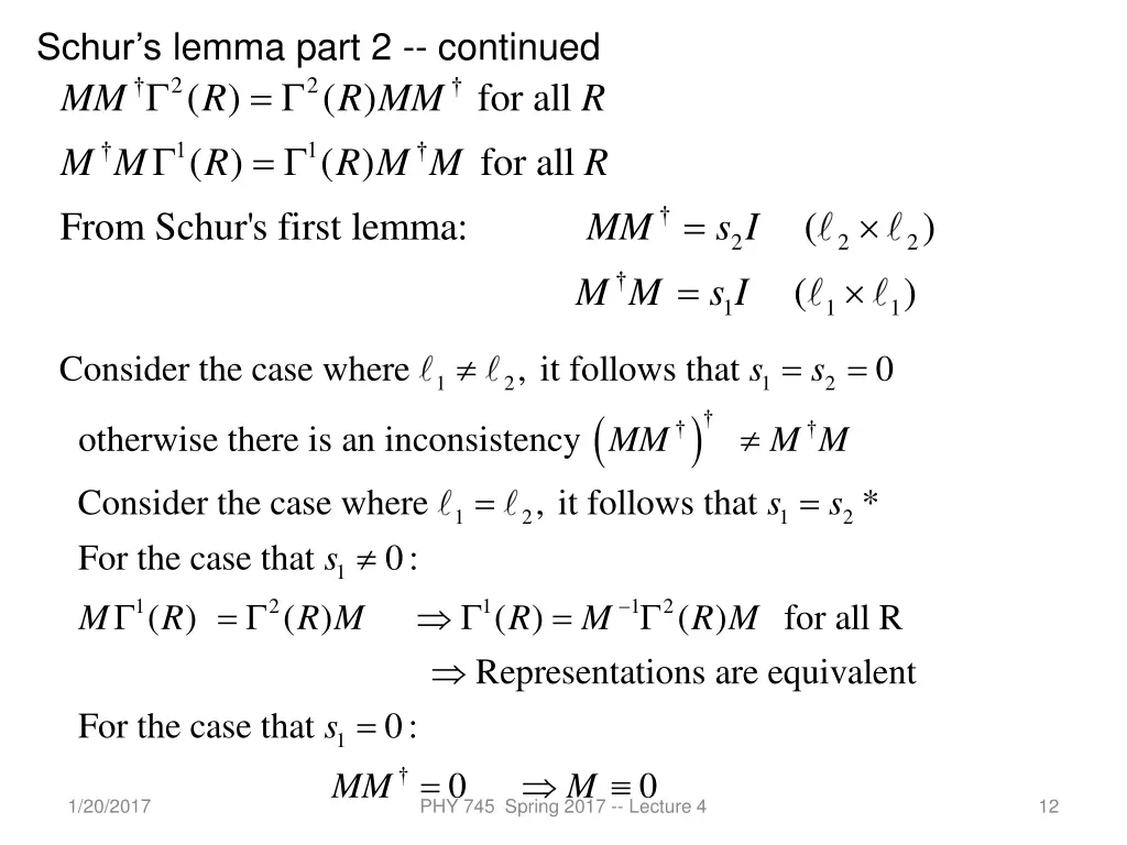 schur s lemma part 2 continued 2 2 from schur