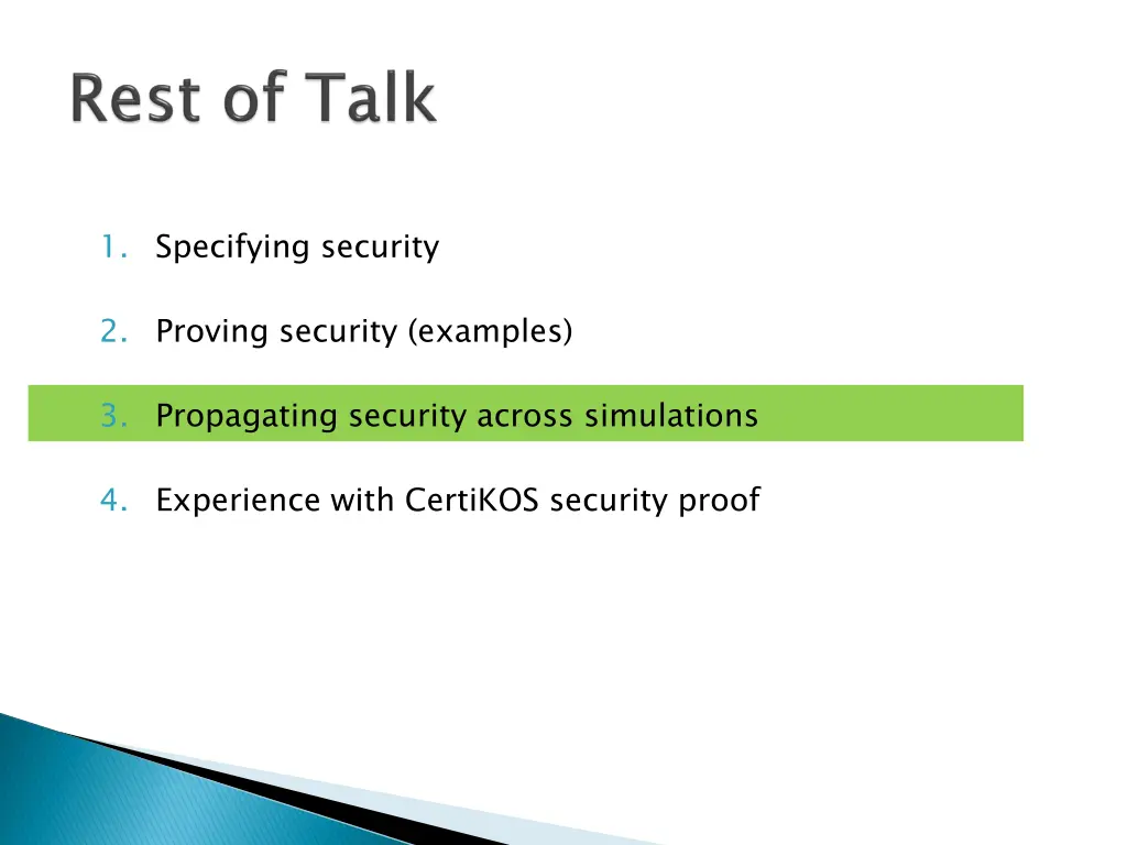 1 specifying security 2