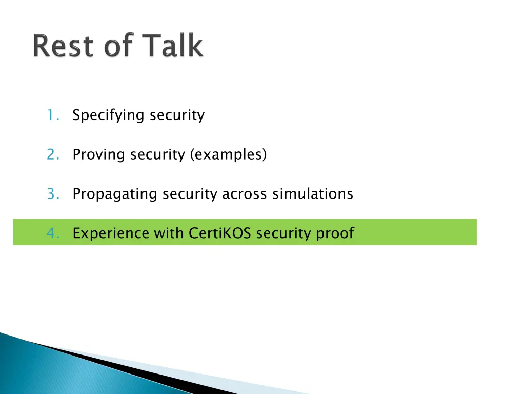 1 specifying security 3