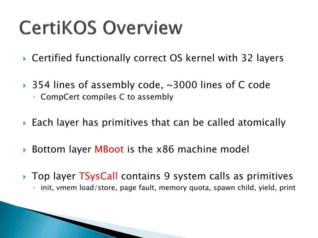 certified functionally correct os kernel with