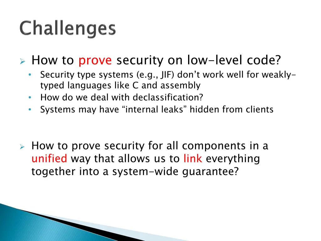 how to prove security on low level code security