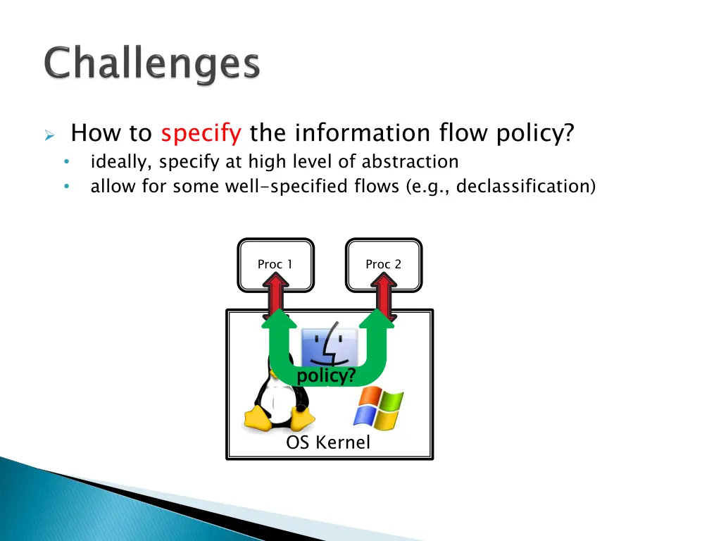 how to specify the information flow policy