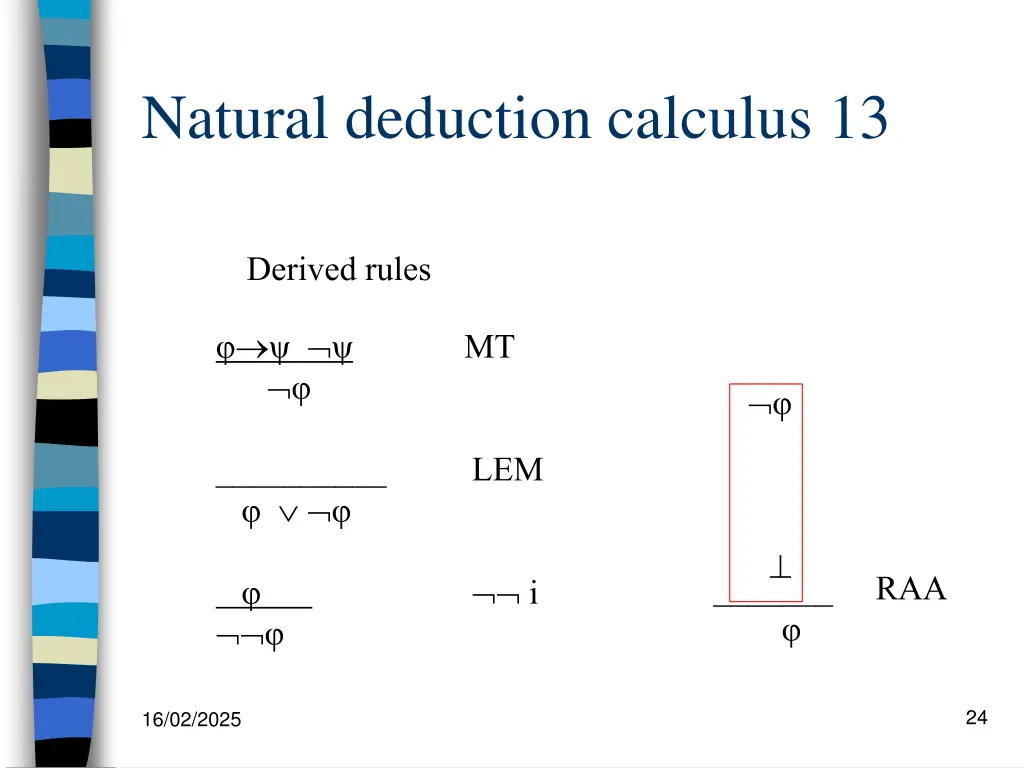 natural deduction calculus 13