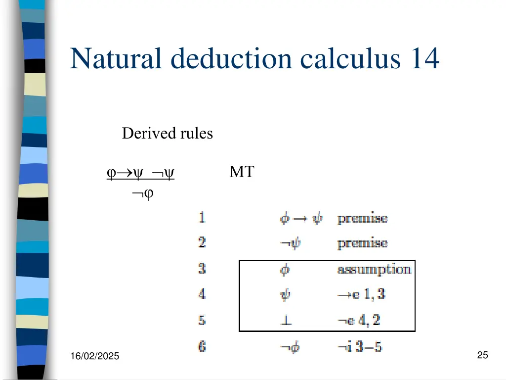 natural deduction calculus 14