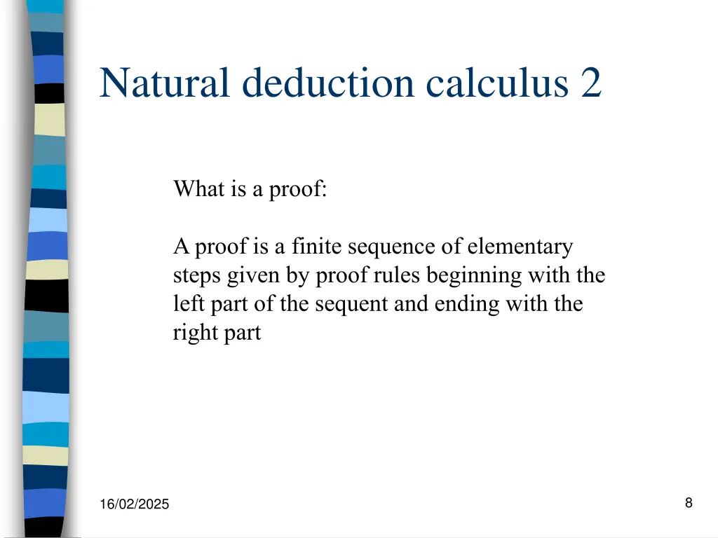 natural deduction calculus 2 1
