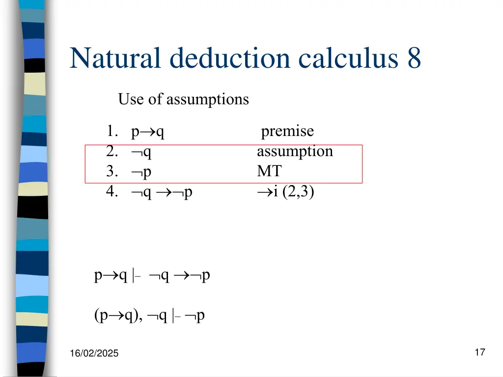 natural deduction calculus 8