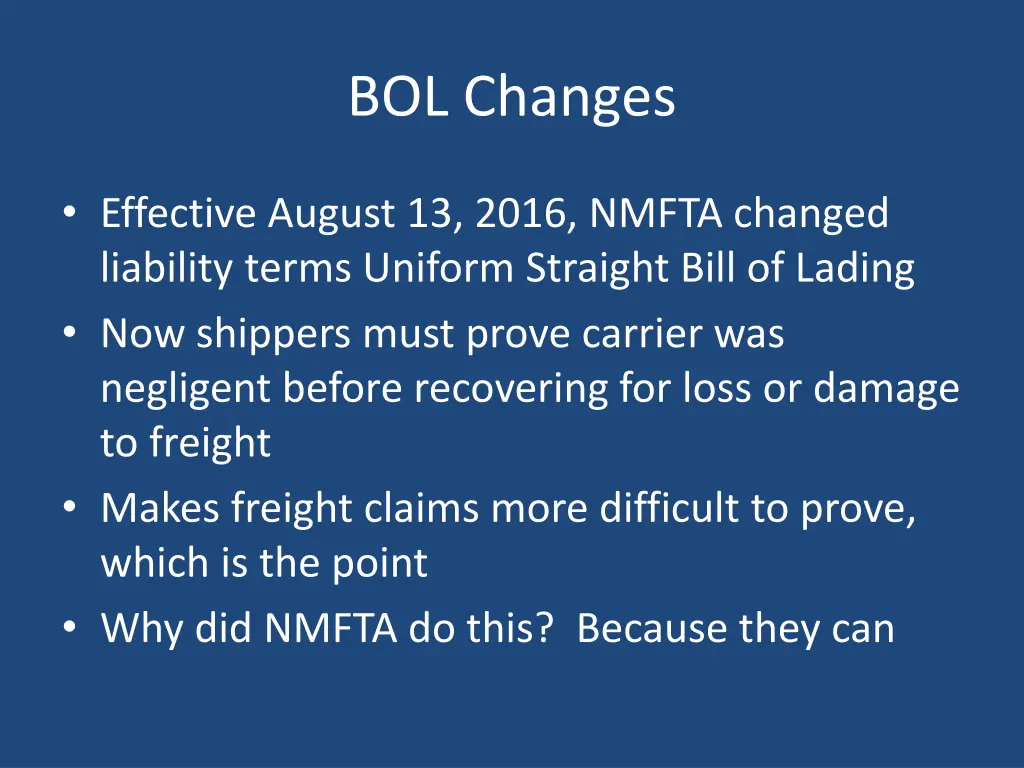 bol changes