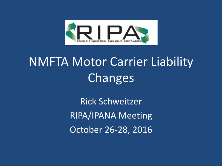 nmfta motor carrier liability changes