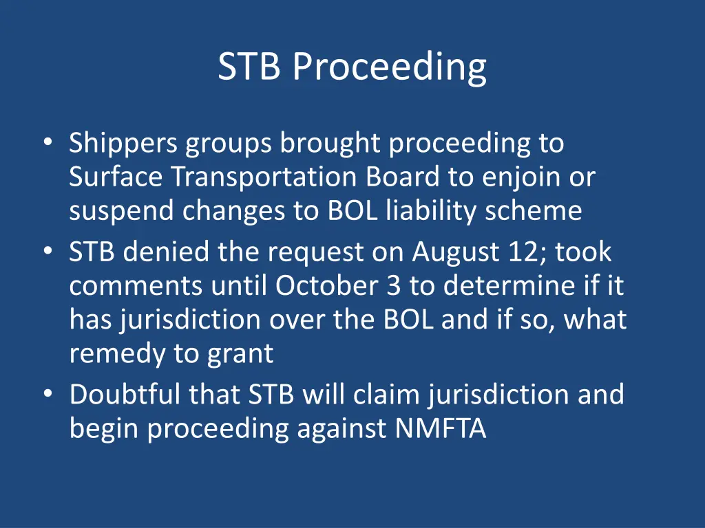 stb proceeding