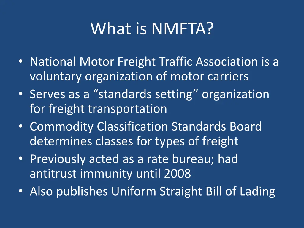 what is nmfta