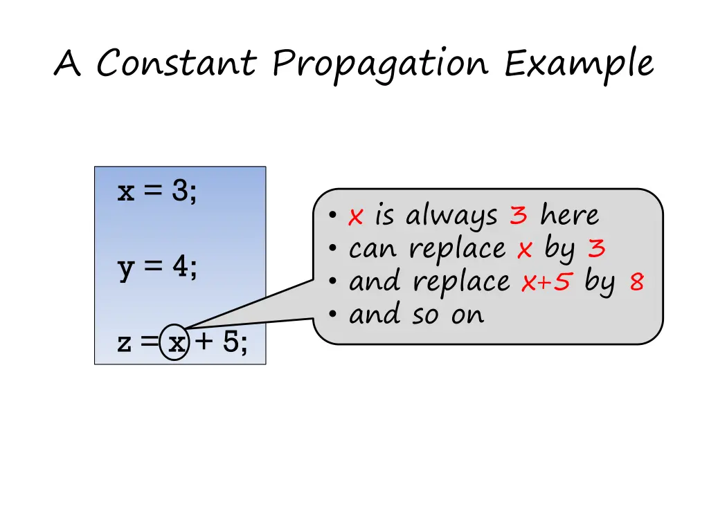 a constant propagation example
