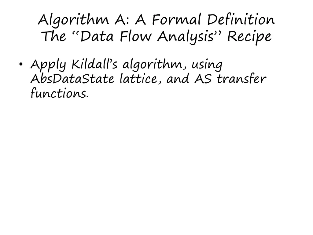 algorithm a a formal definition the data flow 1