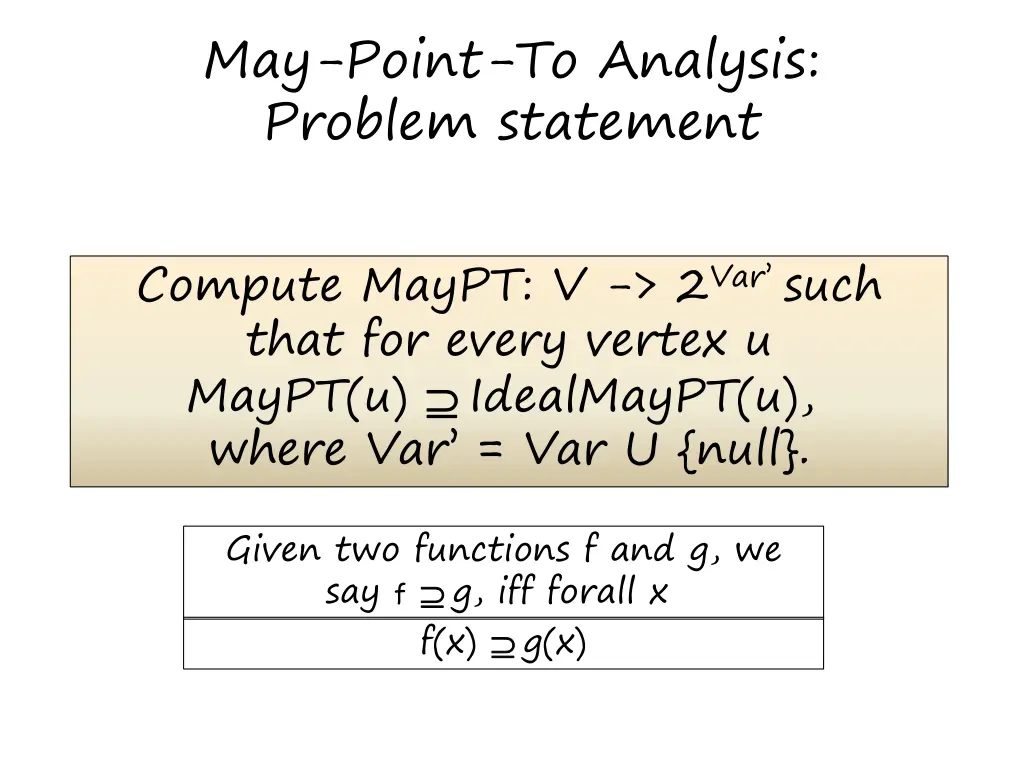 may point to analysis problem statement