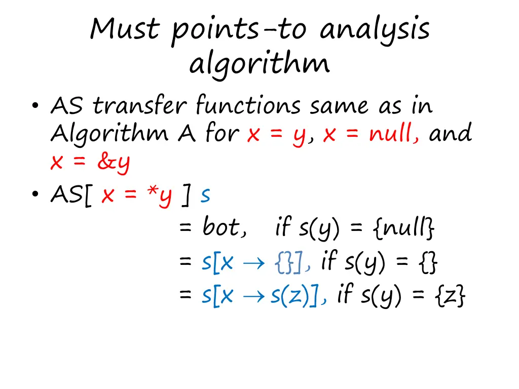 must points to analysis algorithm as transfer
