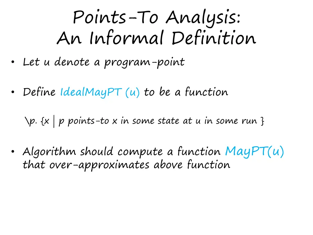 points to analysis an informal definition
