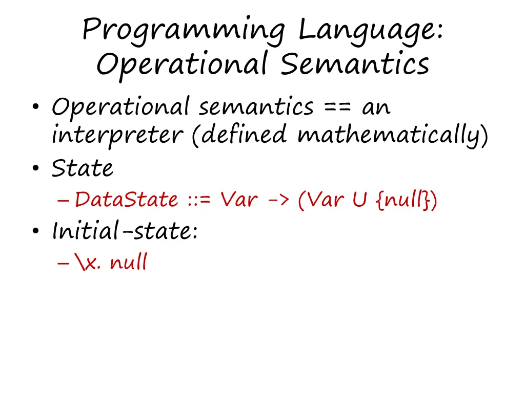 programming language operational semantics