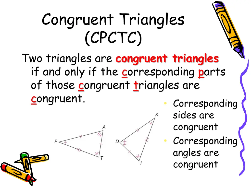 congruent triangles cpctc two triangles