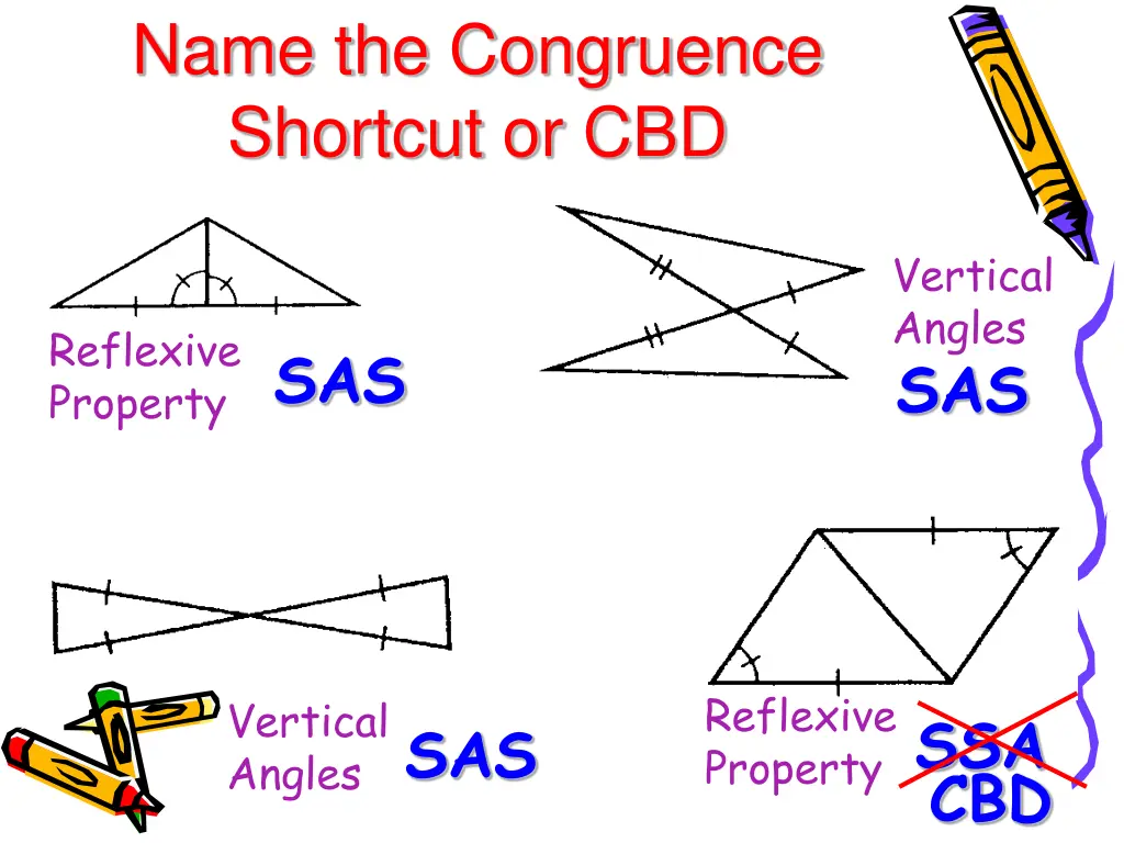name the congruence shortcut or cbd