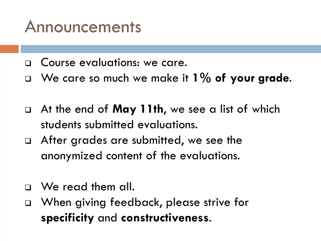 announcements