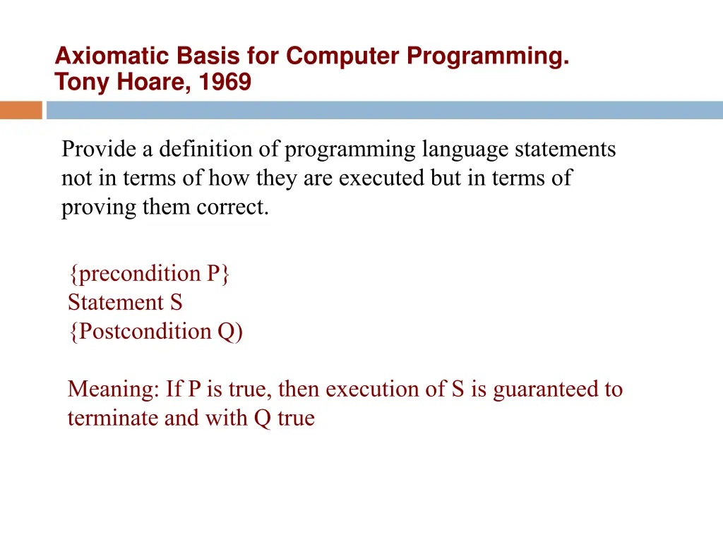 axiomatic basis for computer programming tony
