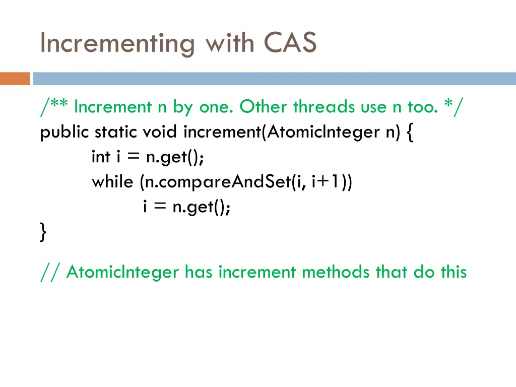 incrementing with cas