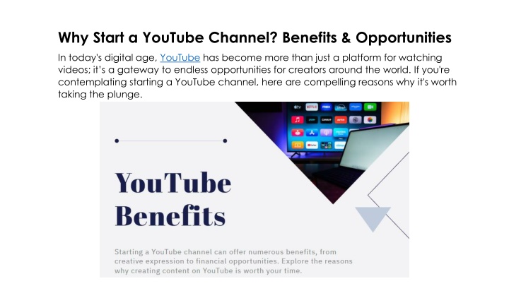 why start a youtube channel benefits opportunities