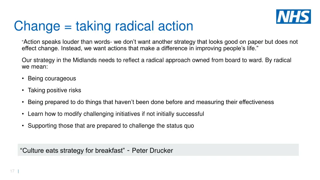 change taking radical action