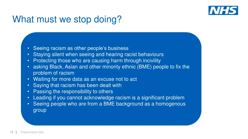 what must we stop doing