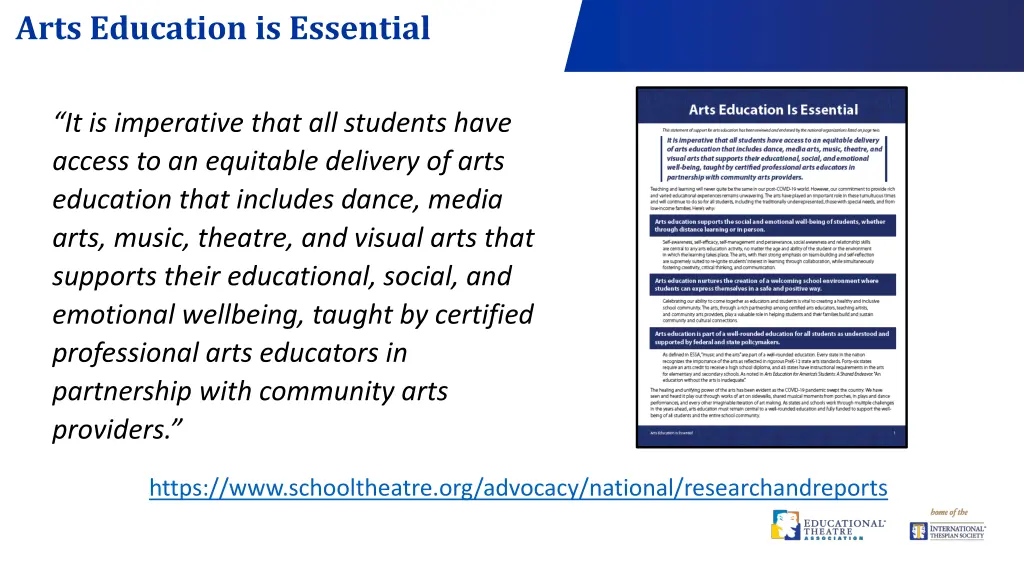 arts education is essential