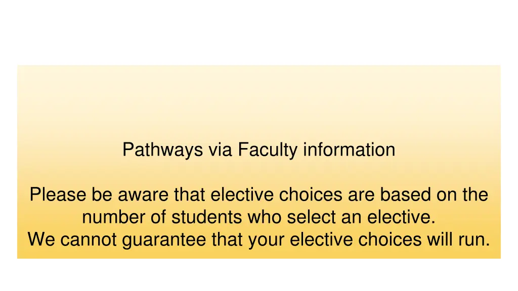 pathways via faculty information
