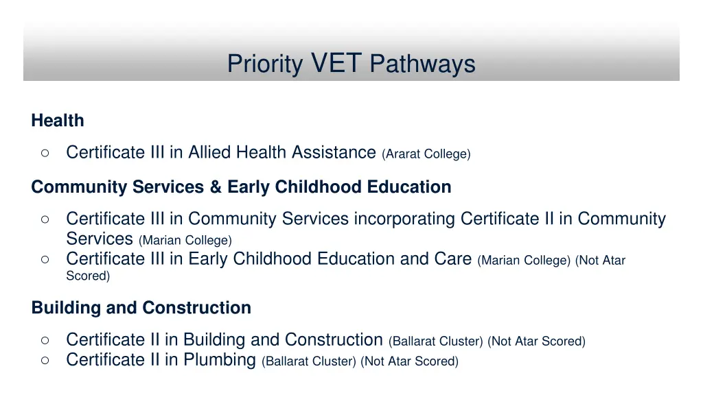 priority vet pathways