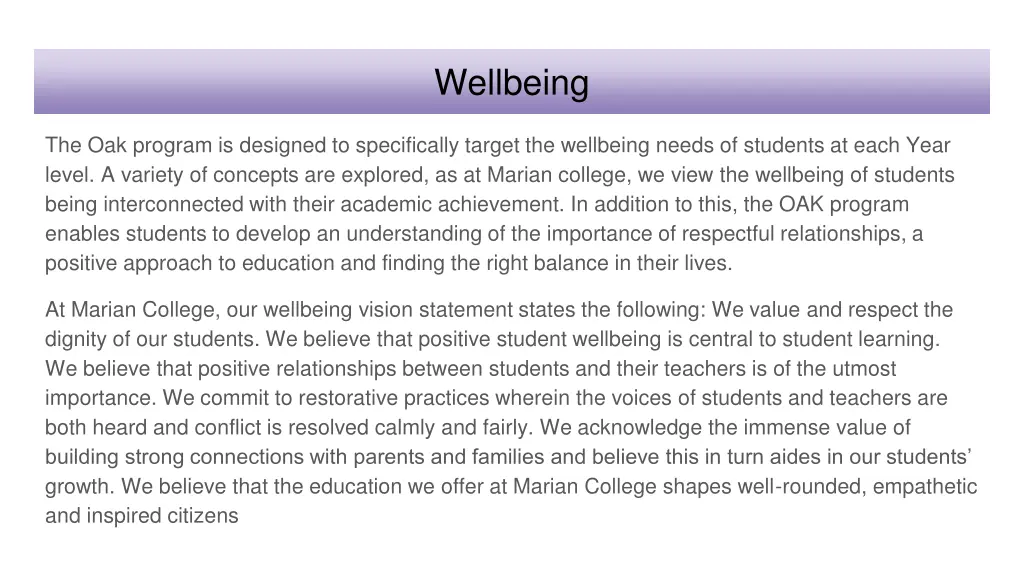 wellbeing