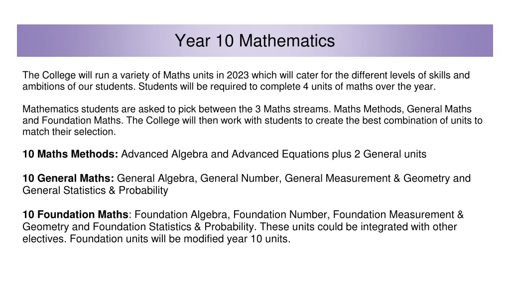 year 10 mathematics