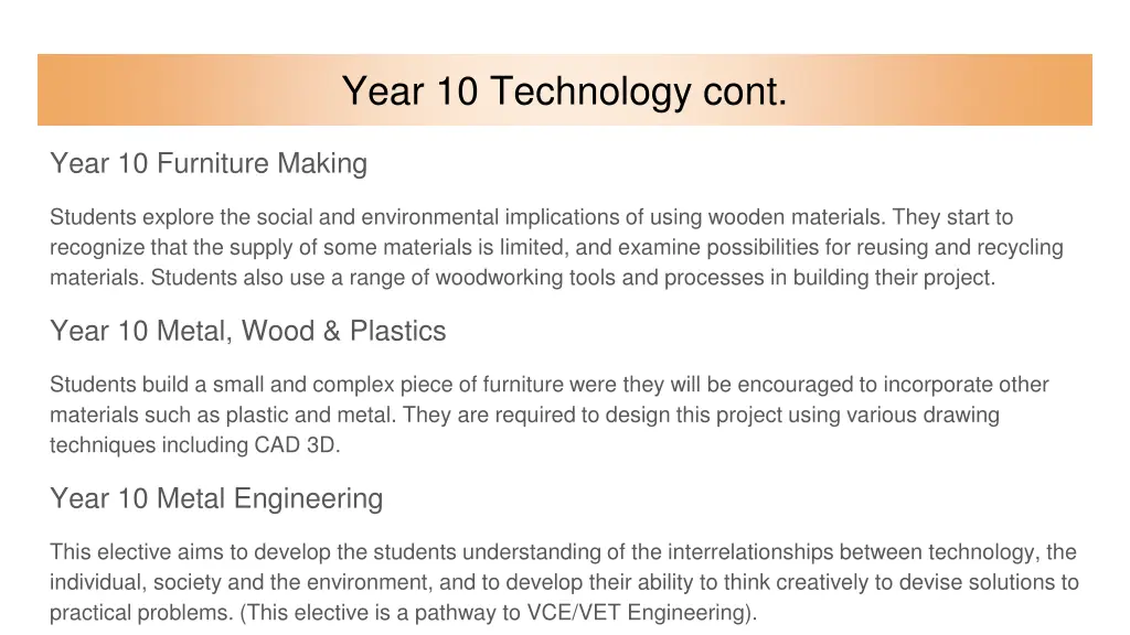 year 10 technology cont 1