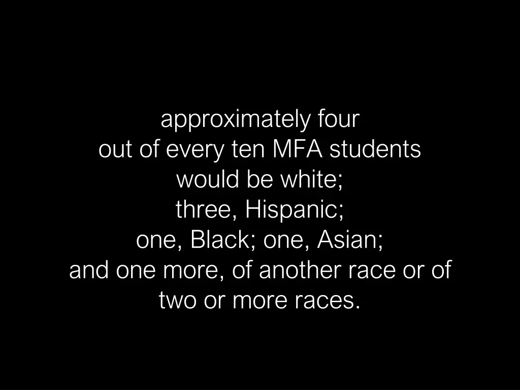 approximately four out of every ten mfa students