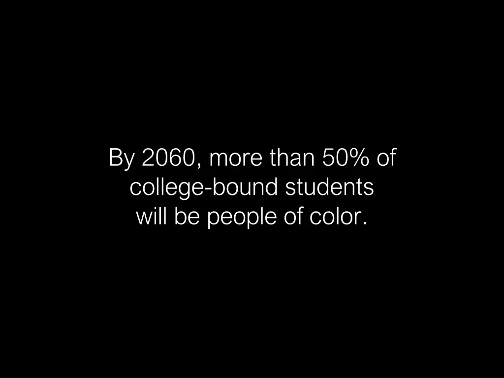 by 2060 more than 50 of college bound students