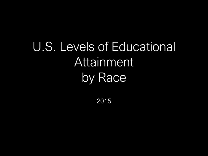 u s levels of educational attainment by race
