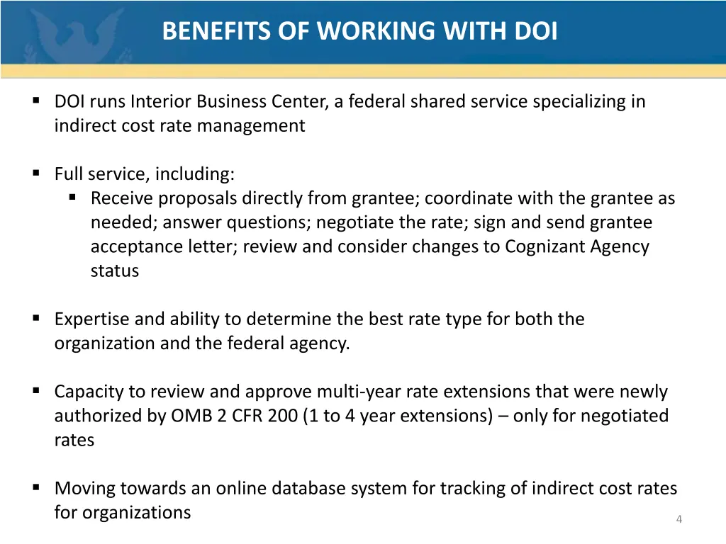 benefits of working with doi