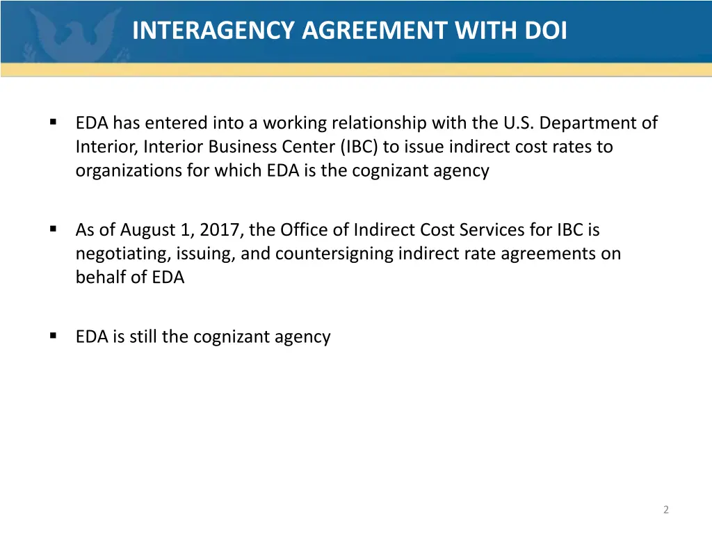 interagency agreement with doi